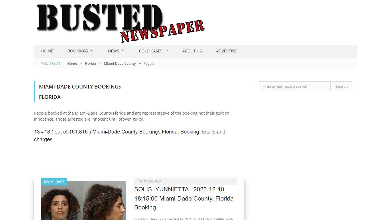 Miami-Dade County, FL Mugshots - page 2 - BUSTED NEWSPAPER